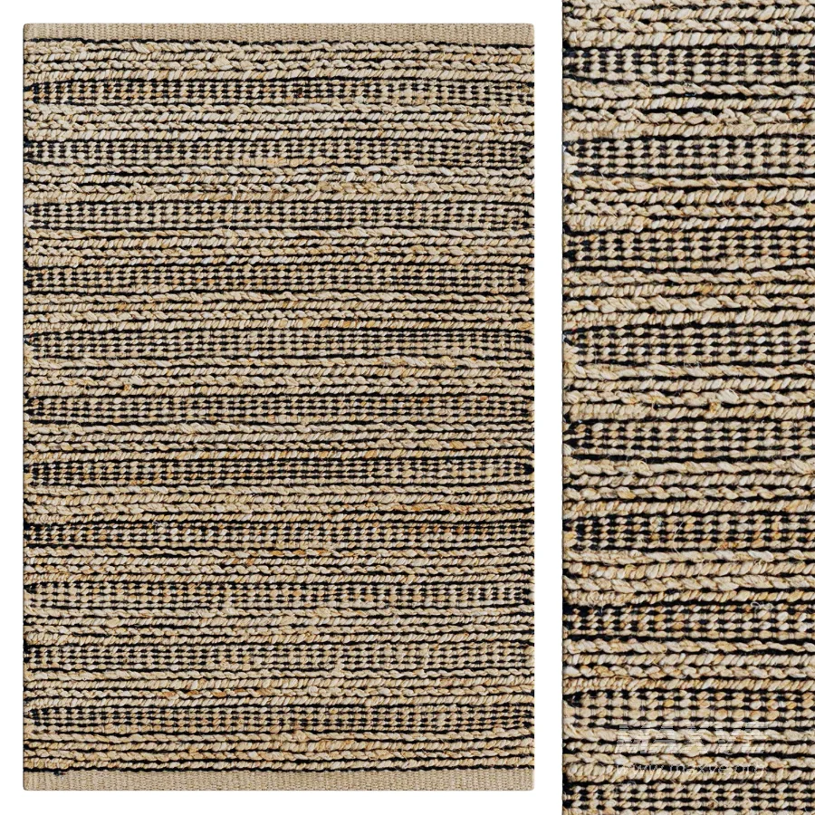 Simba Black Handwoven Jute Rug - Image 1