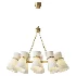 Clarkson White Glass Brass 10 Light Chandelier - Thumbnail 1