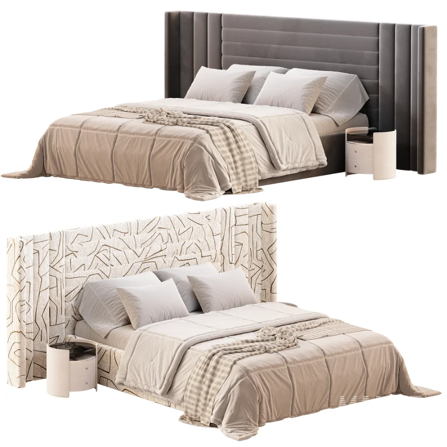 Sauvignon bed with wide headboard - Image 1