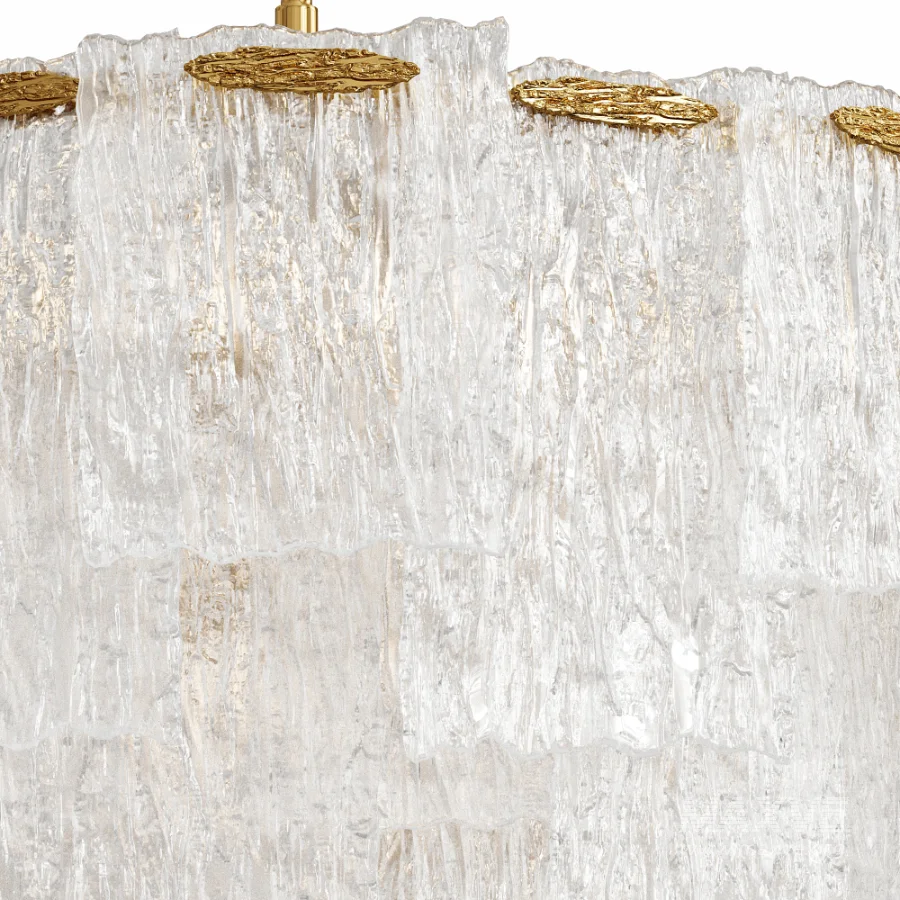 Round Ribbed Glass Chandelier By Garda Decor - Image 4