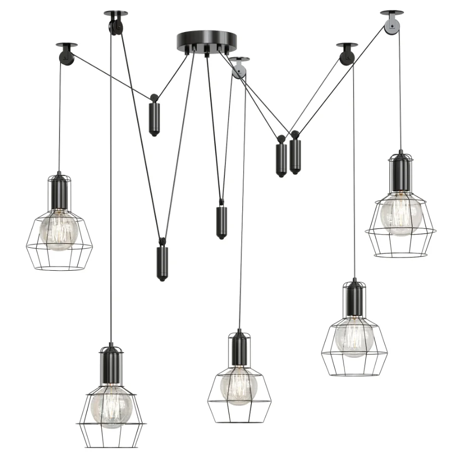 Bingham Caged Bulbs Industrial Pendant Light - Image 5