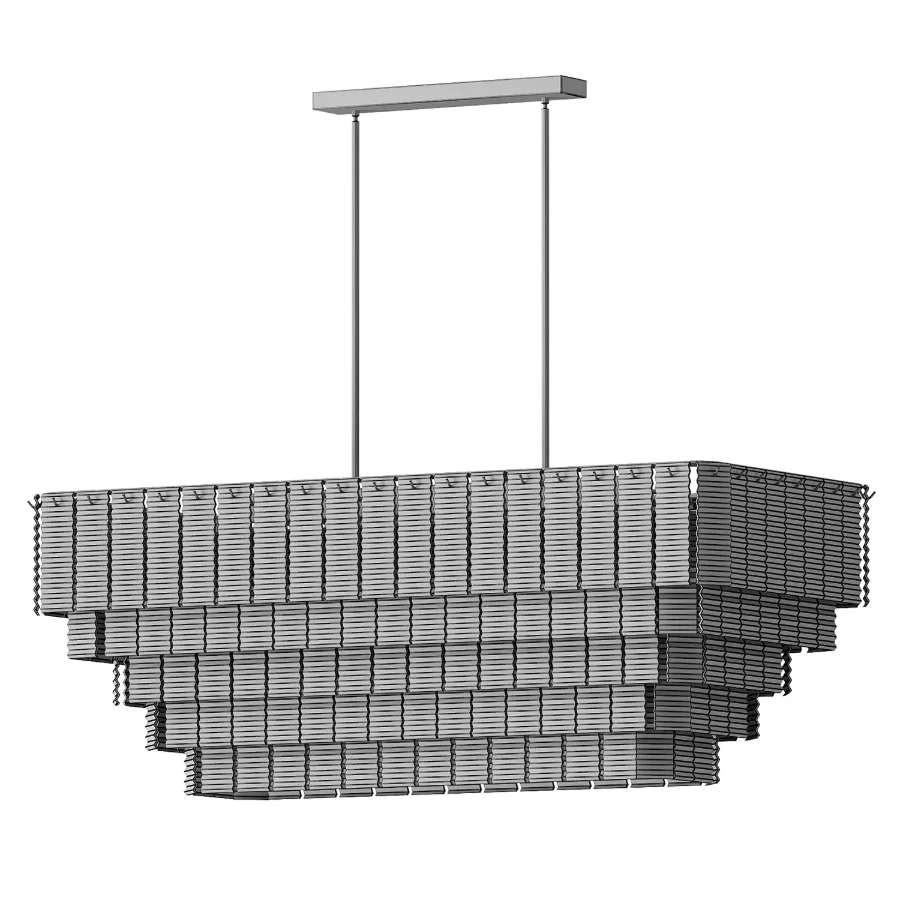 Sirene Smoke Glass Rectangular Chandelier 59 - Image 3