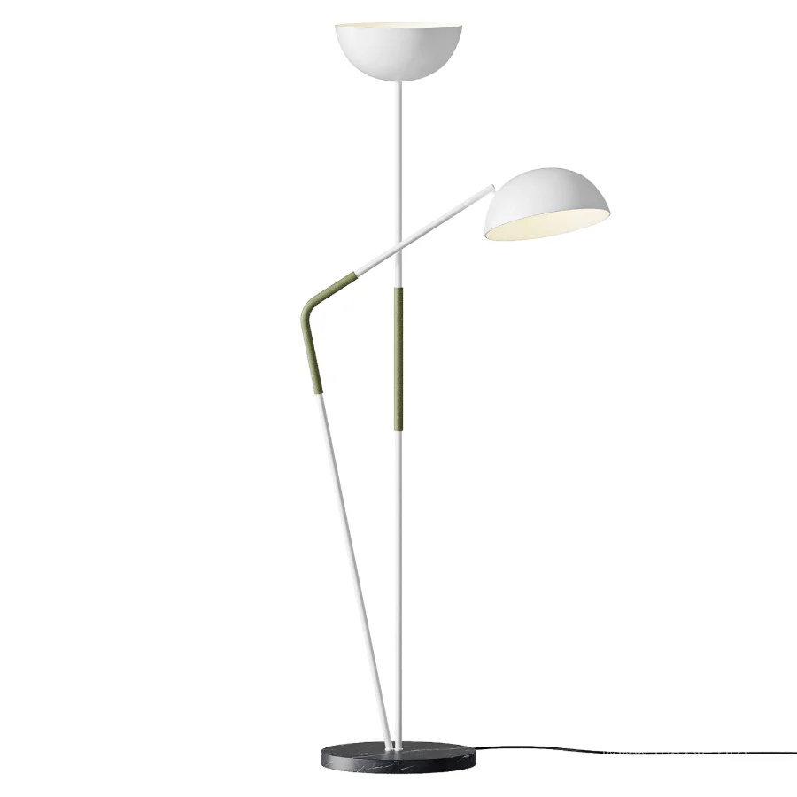 CB2 Pavo Black Marble Double Floor Lamp - Image 1