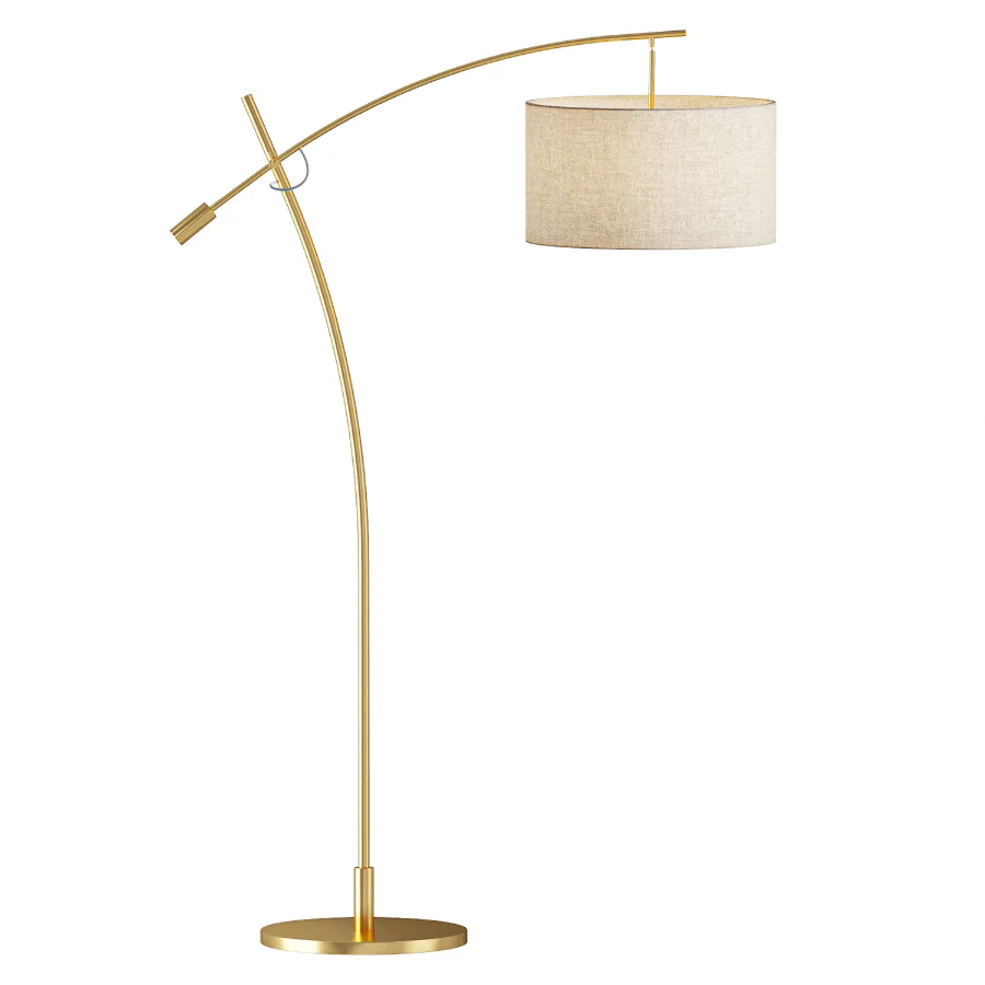 Possini Euro Raymond Warm Gold Adjustable Boom Arc Floor Lamp - Image 3