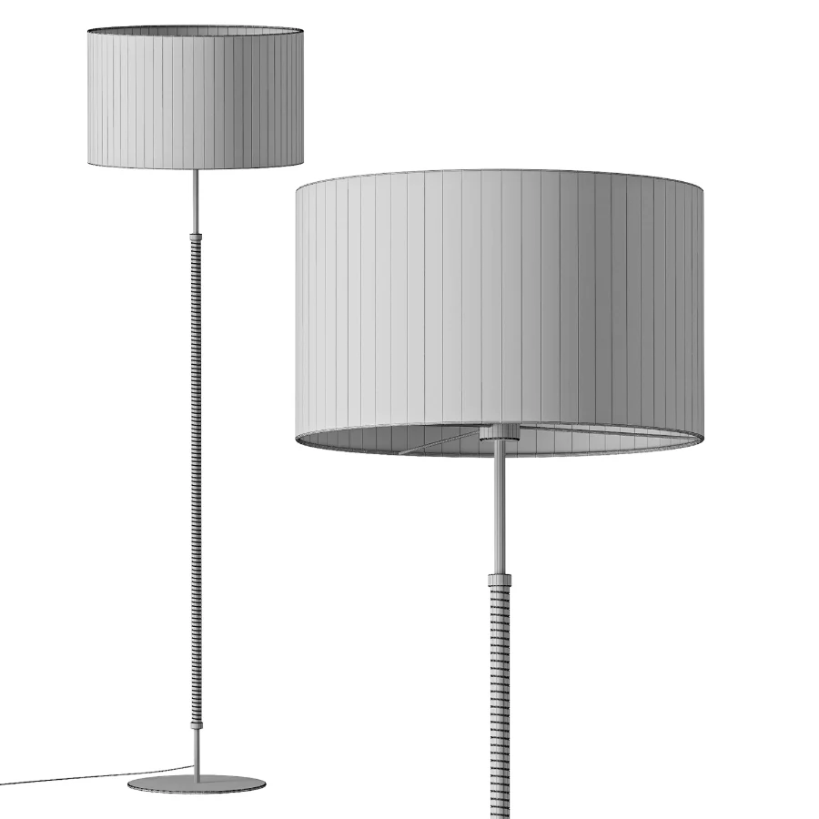 AMPM Jihana Brass Metal Linen Floor Lamp - Image 3