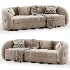 Verona Soffgrupp Beige Guld Sofa - Thumbnail 4