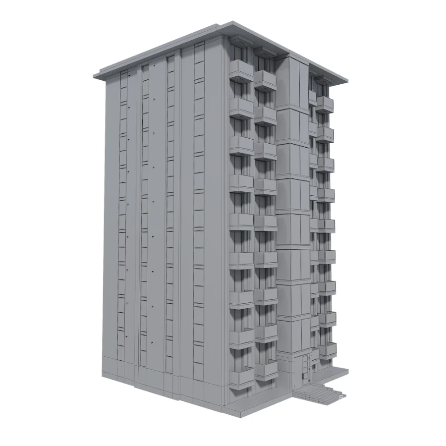 Modern Residential Building Model - Image 6