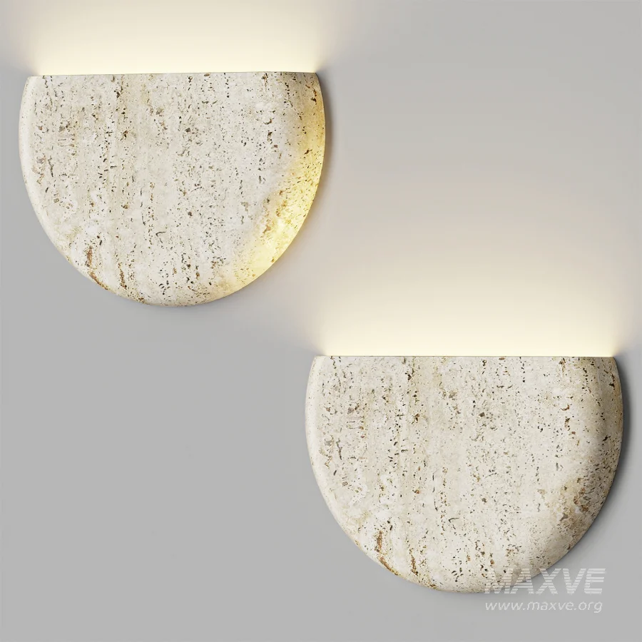 Travertine Wall Sconce - Image 1