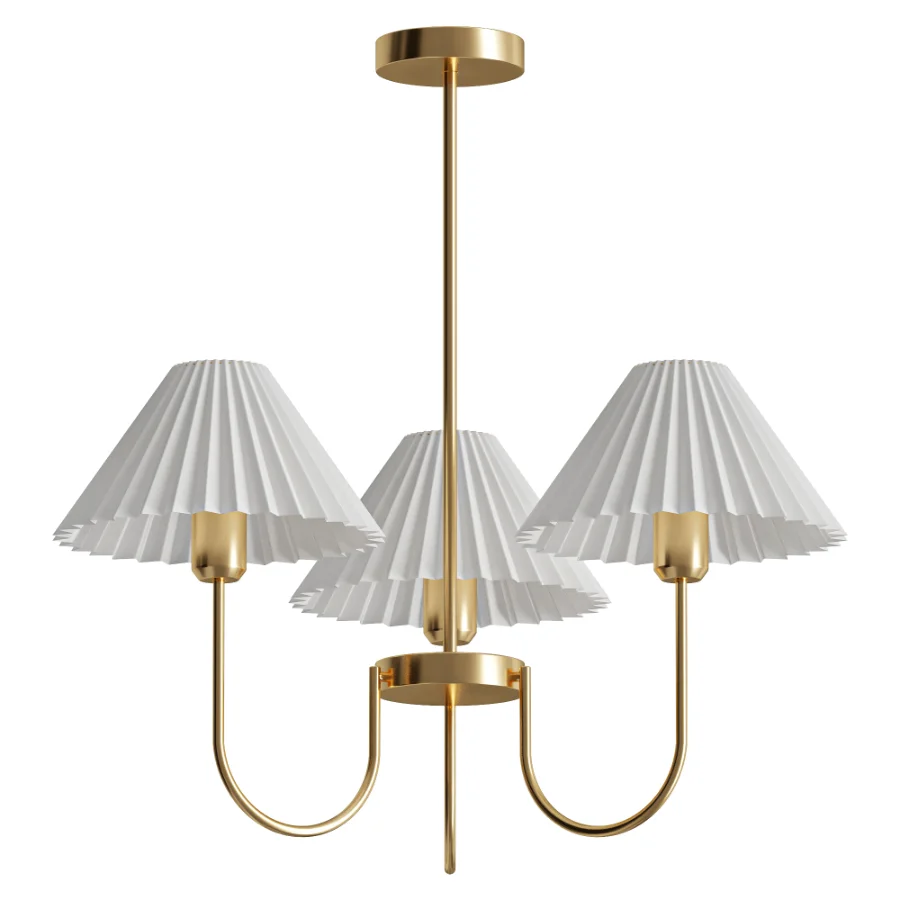 Lenore Pleated Chandelier 3 heads - Image 2
