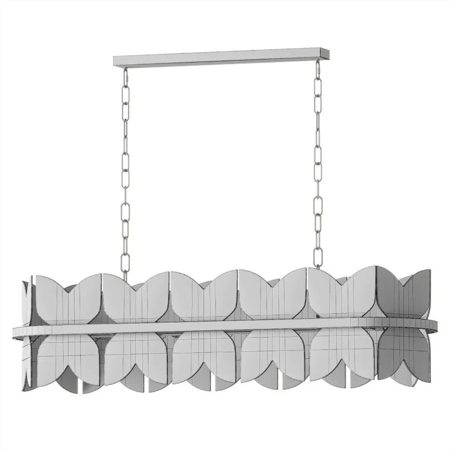 Alabaster Petal Tier Chandelier Rectangle - Image 3