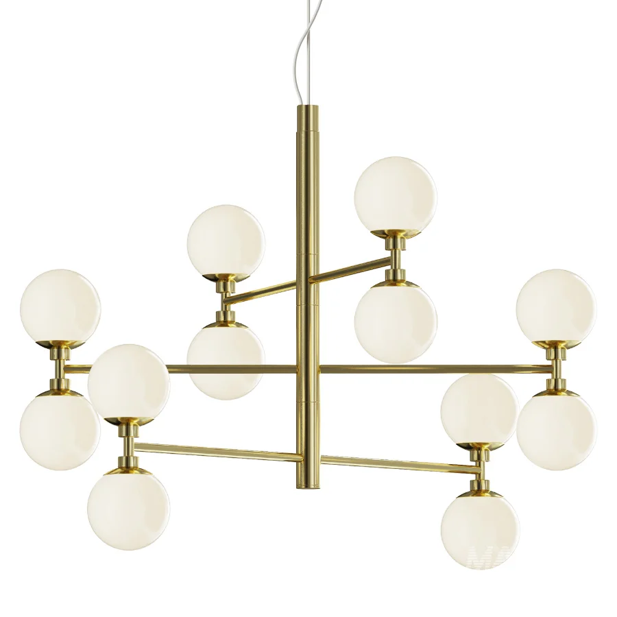 Grover Large Pendant with Opal Glass Balls - Image 1