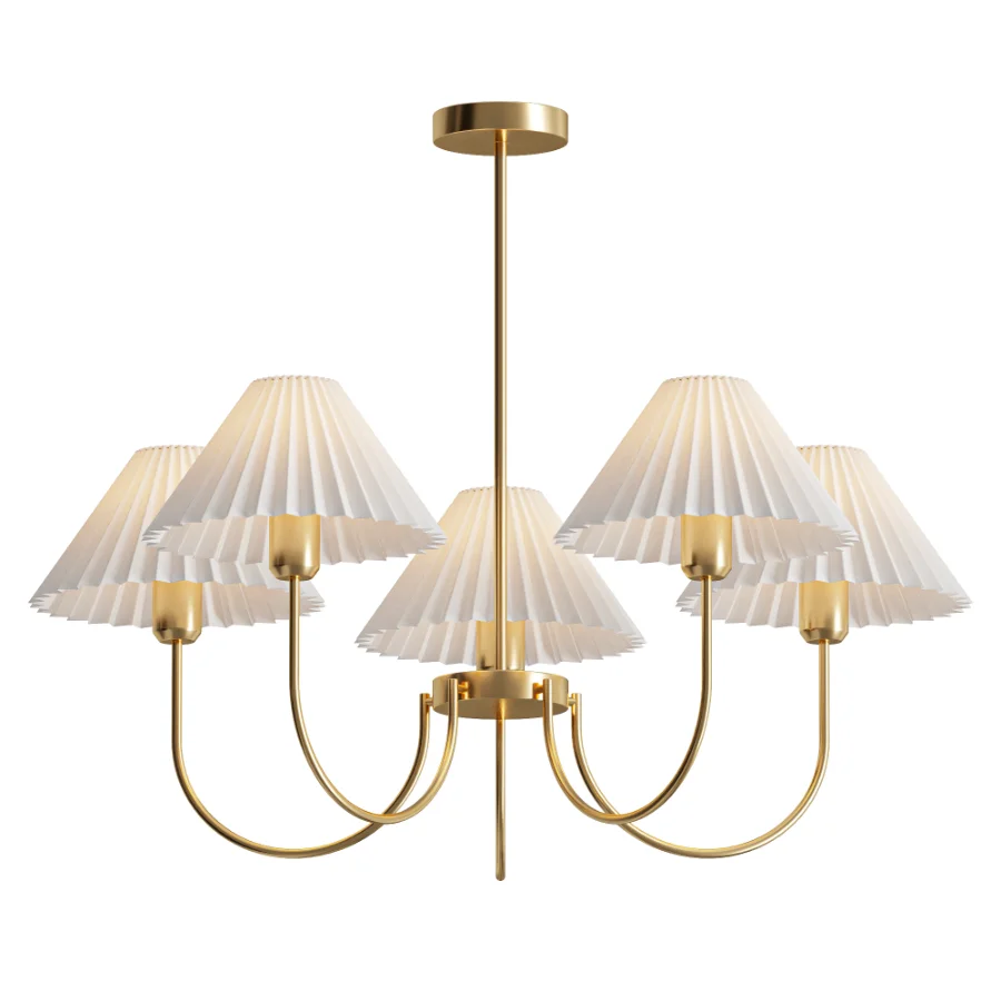 Lenore Pleated Chandelier 5 heads - Image 1