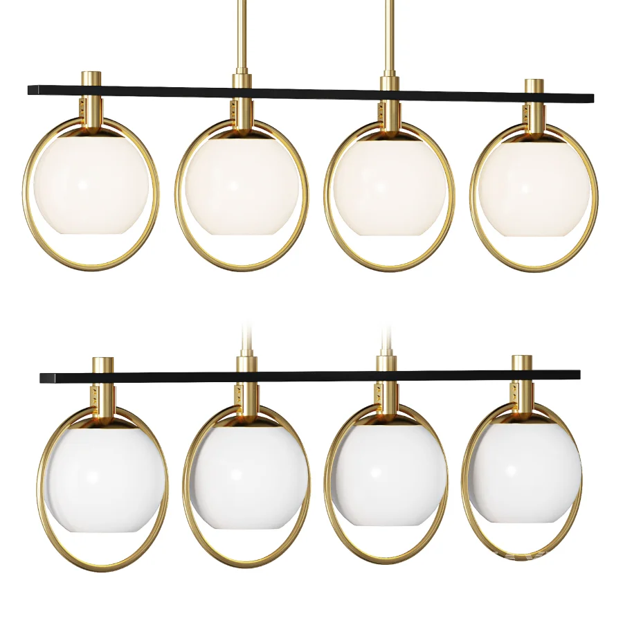 Carlyn Brass Black Island Chandelier Possini Euro - Image 1