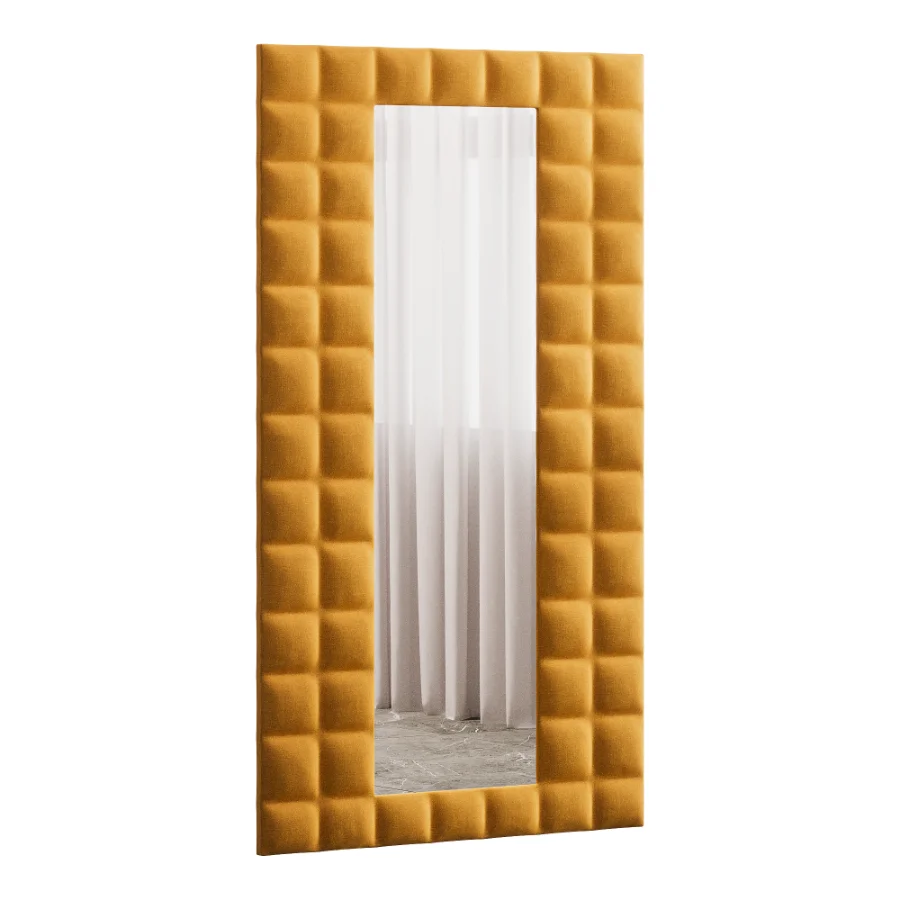 Modern Fabric Upholstered Full Length Floor Mirror 14 - Image 6