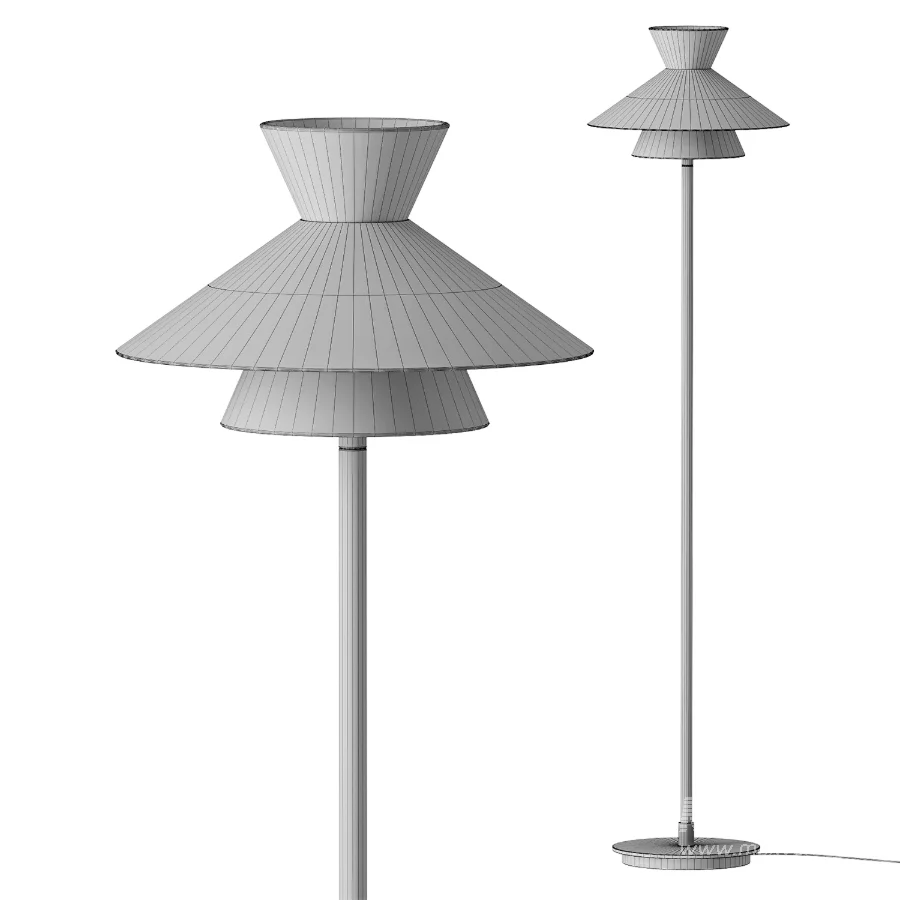 Billy Cotton Bennett Floor Lamp 3D model Maxve
