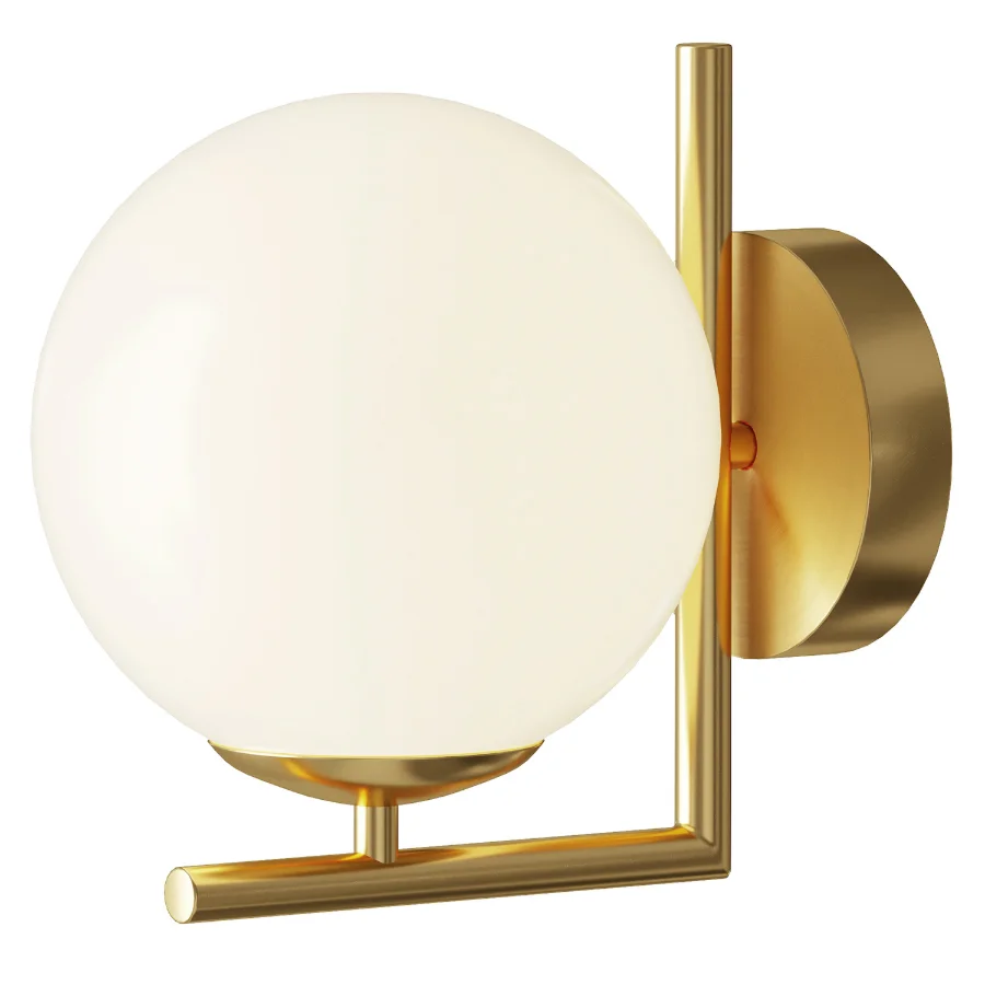 Indoor Ball LED Wall Light Gold Glass - Image 3