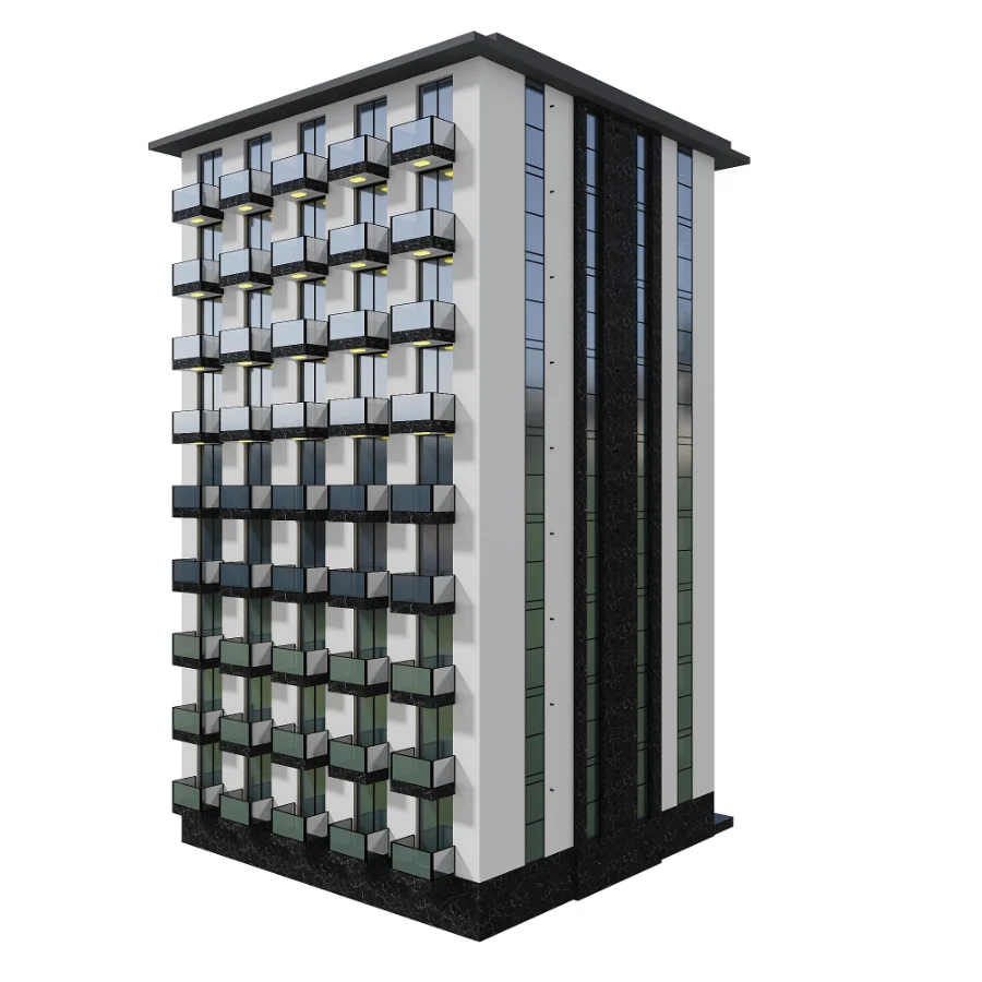 Modern Residential Building Model - Image 4