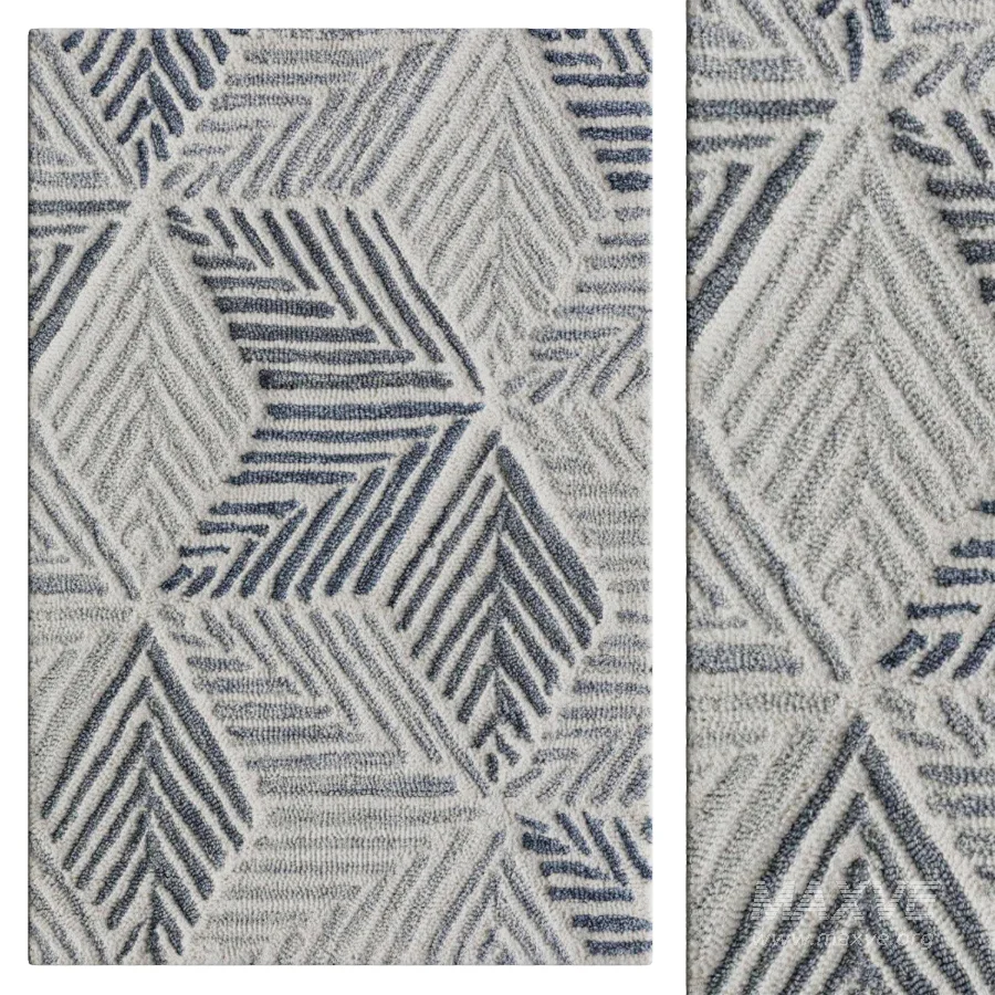 Karari Blue Hand Hooked Wool Rug - Image 1