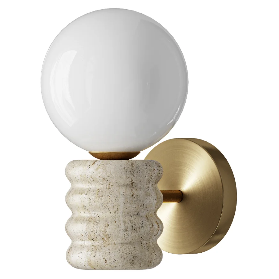 Zen Glow Travertine Wall Lamp - Image 1