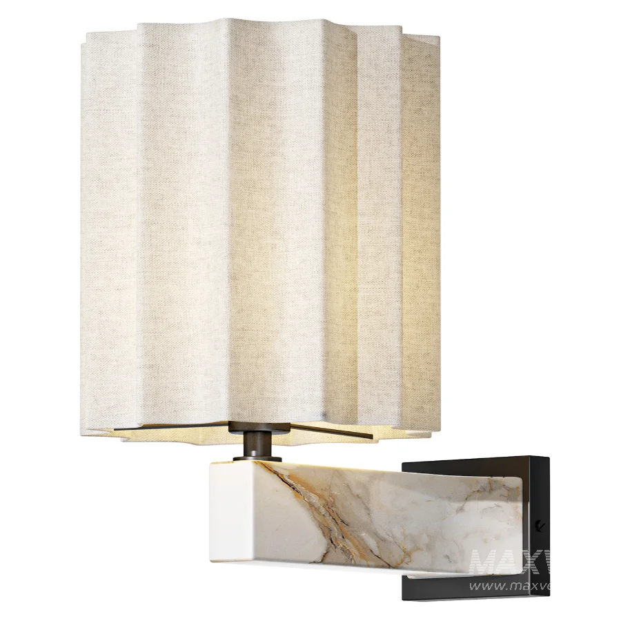 Viotti Calacatta Viola Marble Linen Wall Light - Image 1