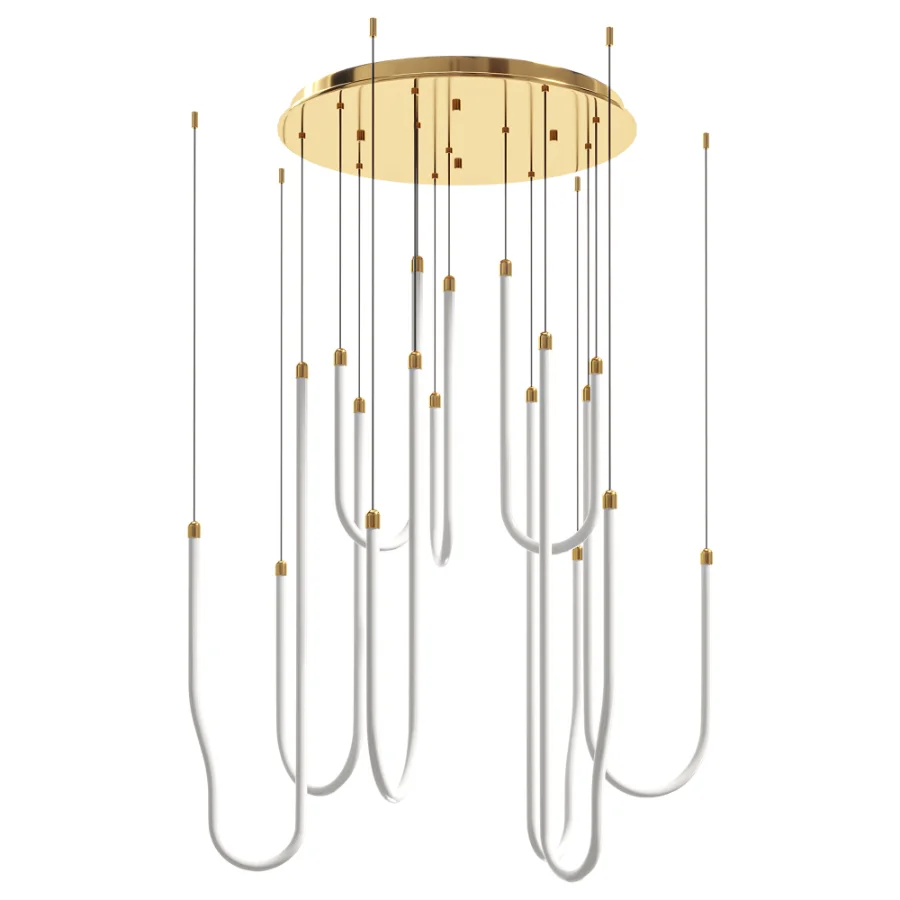 Brass 8 Light LED Pendant - Image 2