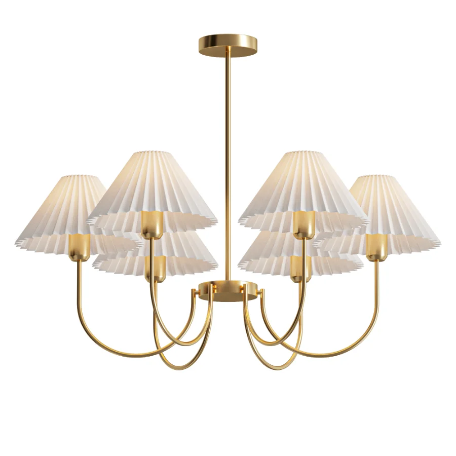 Lenore Pleated Chandelier 6 heads - Image 1