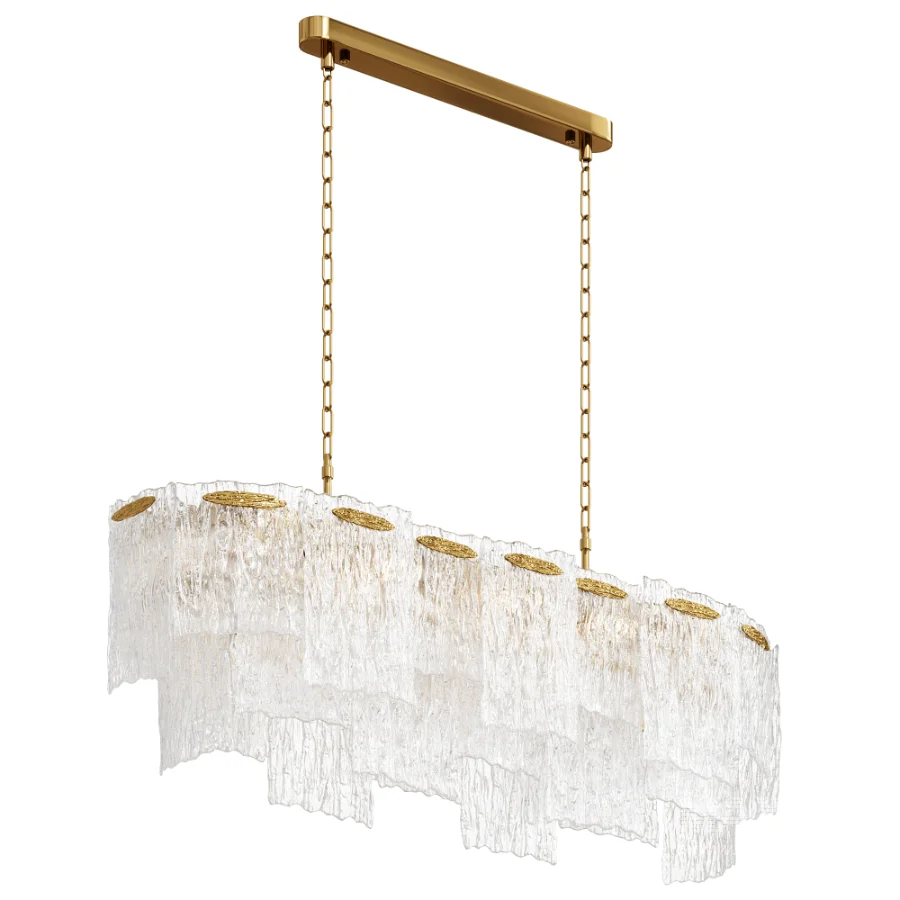 Round Ribbed Glass Chandelier By Garda Decor - Image 2