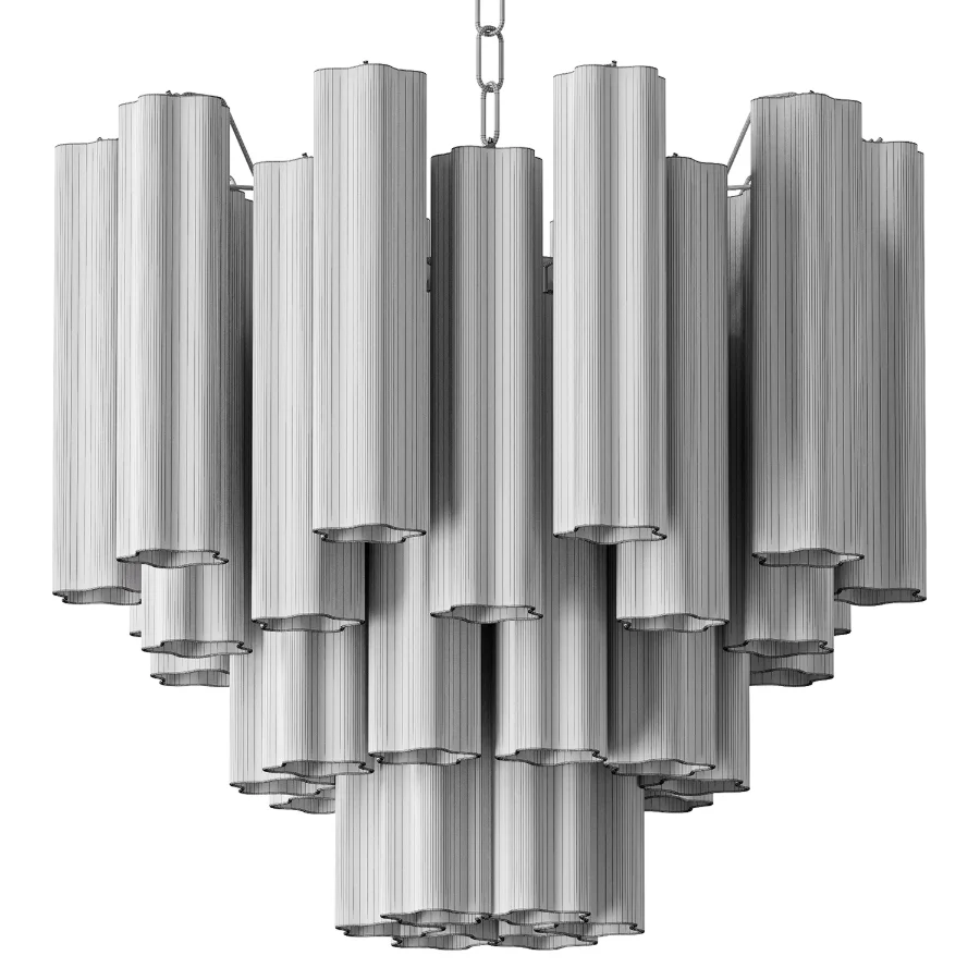 Fantastic Glass Tube Chandelier 36 Albaster Pink Glasses - Image 6