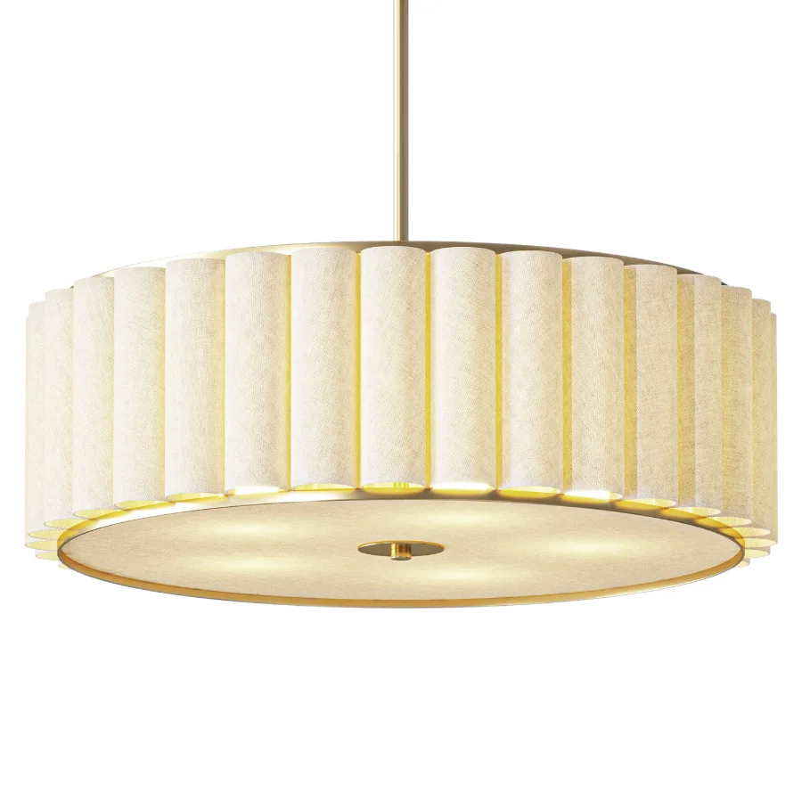 Pleated Drum Shaded Chandelier - Image 1