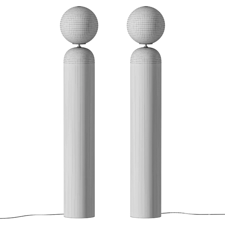 CB2 Ori Globe Floor Lamp with Black Wood Base - Image 4