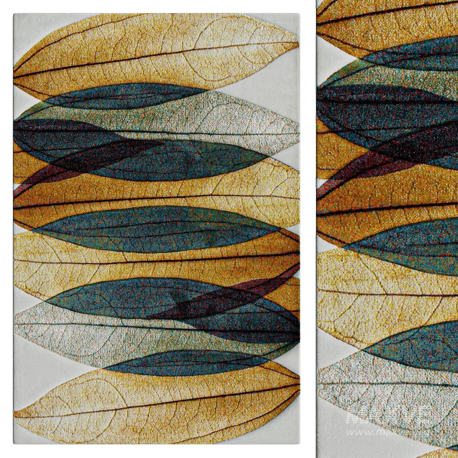 Hollywood Power Loom Polypropylene Floral Area Rug in Gold - Image 1