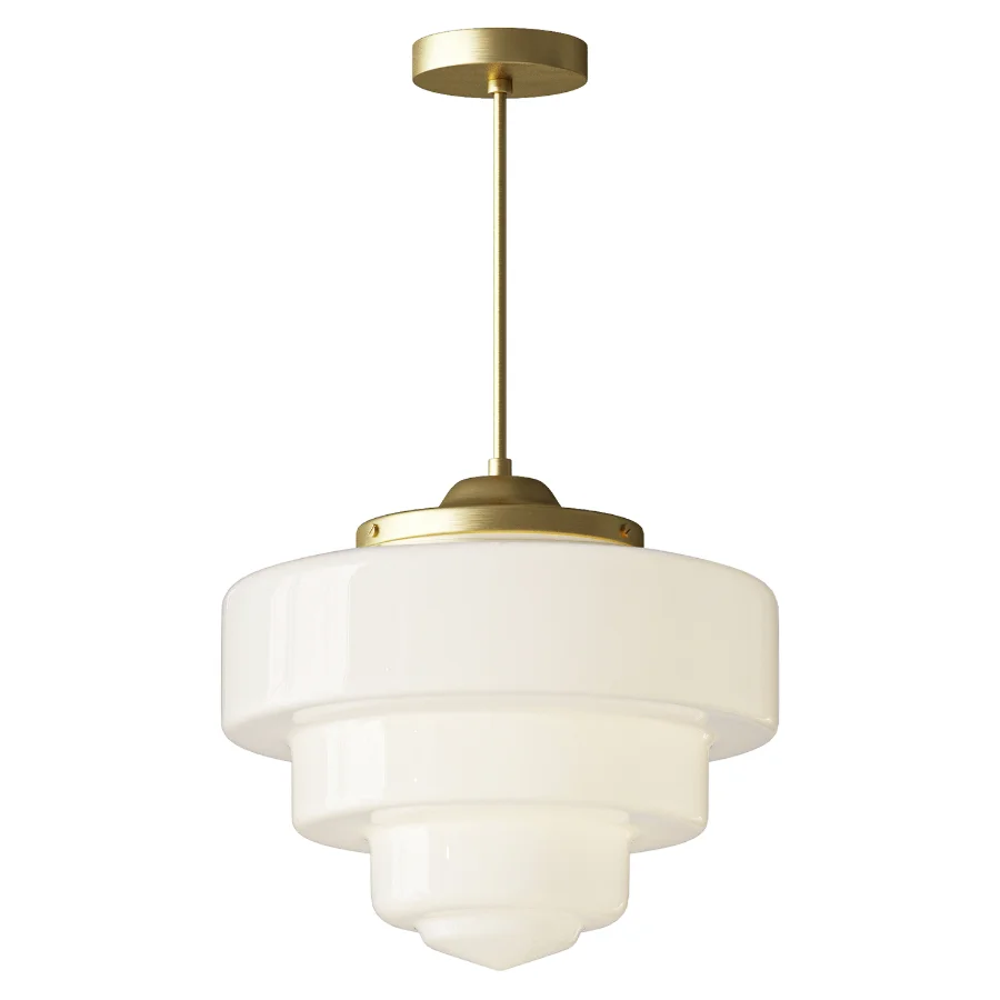Geotower Glass Brass Pendant Light - Image 1