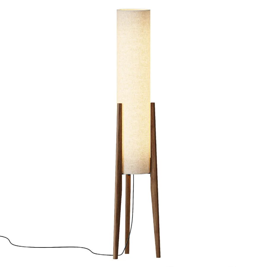 Japanese Wooden LED Floor Lamp - Image 2
