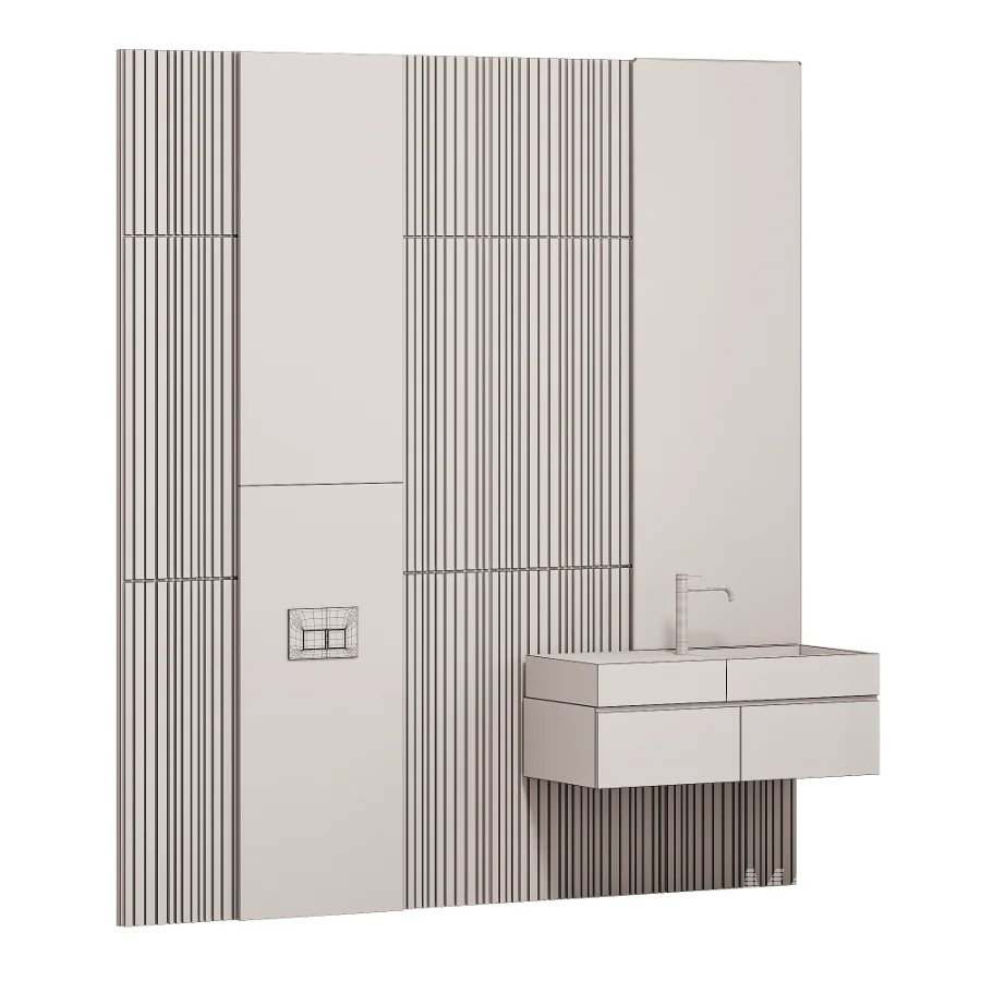 Concrete Bathroom Furniture Set 08 - Image 4