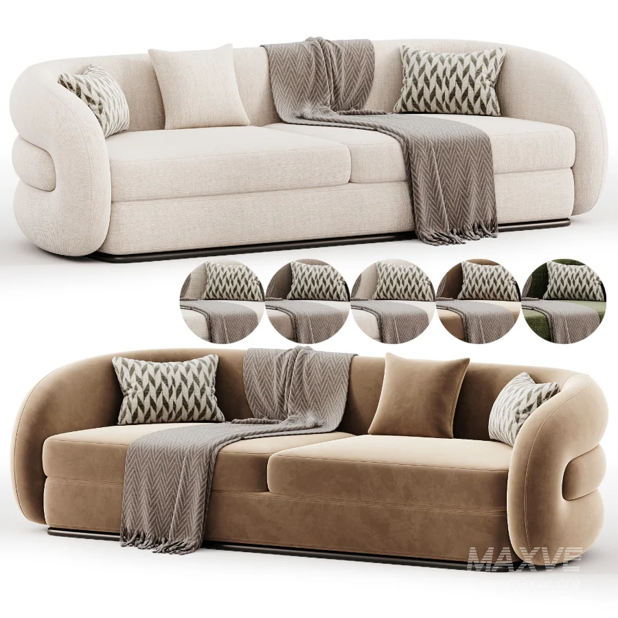 Verona Soffgrupp Beige Guld Sofa - Image 1