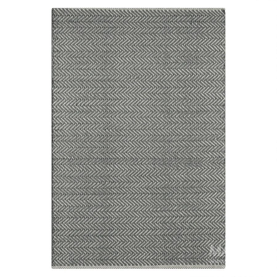 Herringbone Swedish Blue Handwoven Cotton Rug - Image 2