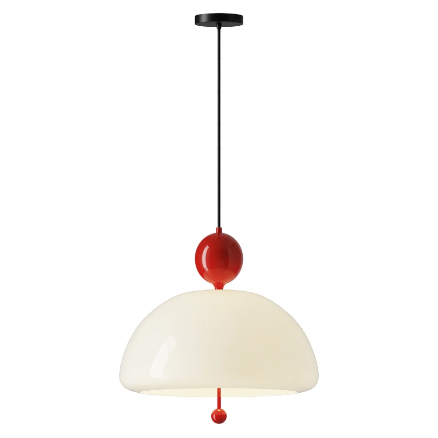 Beige Glass Globe Pendant - Image 2