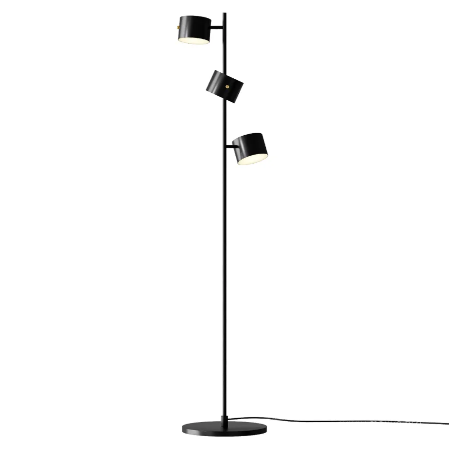 CB2 Convene Articulating Black Metal Trio Floor Lamp - Image 1