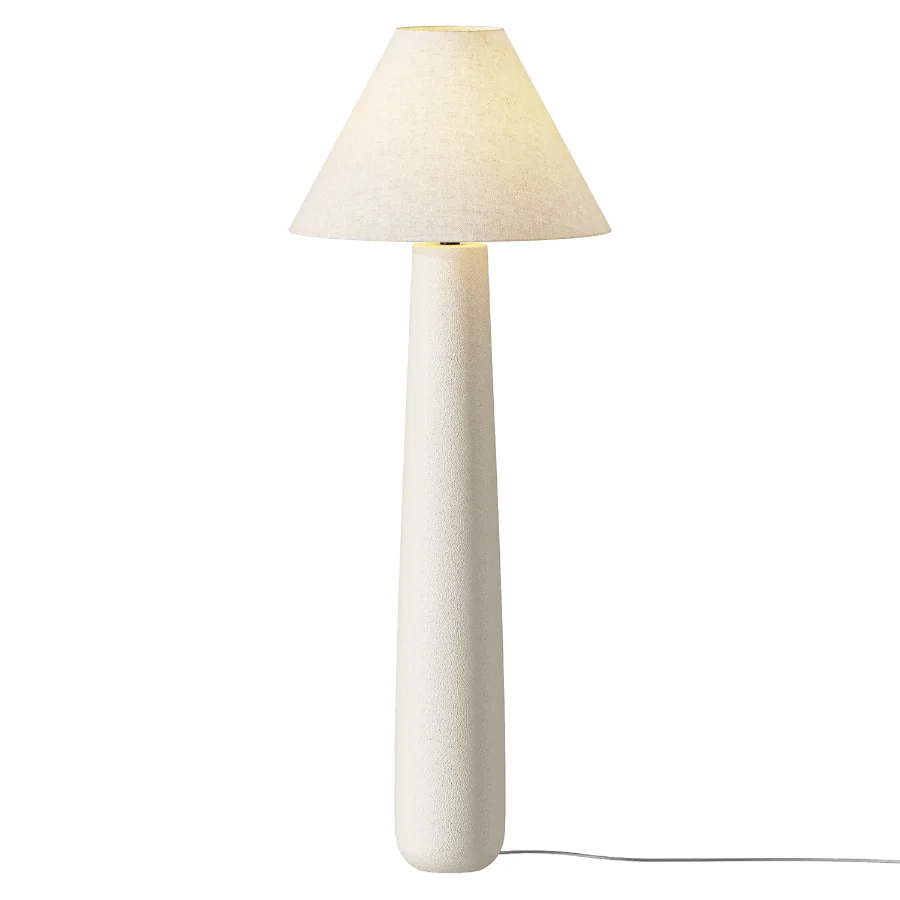 CB2 Polar White Cement Floor Lamp - Image 1