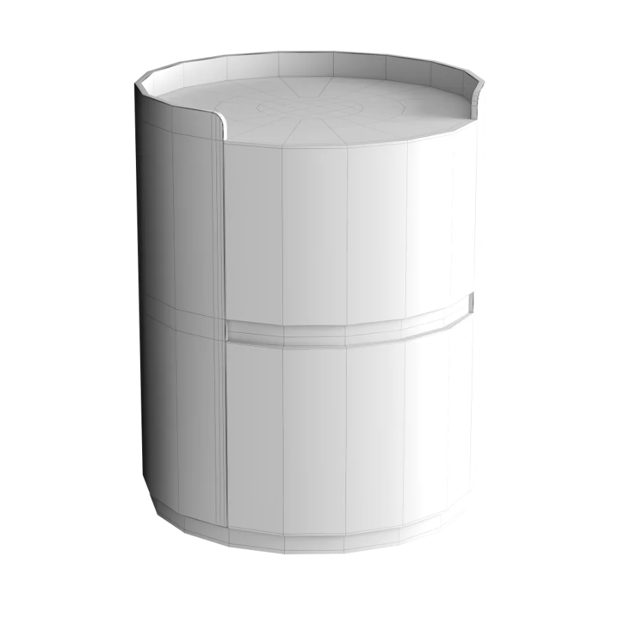 Litfad – Modern Faux Leather Round Nightstand - Image 2