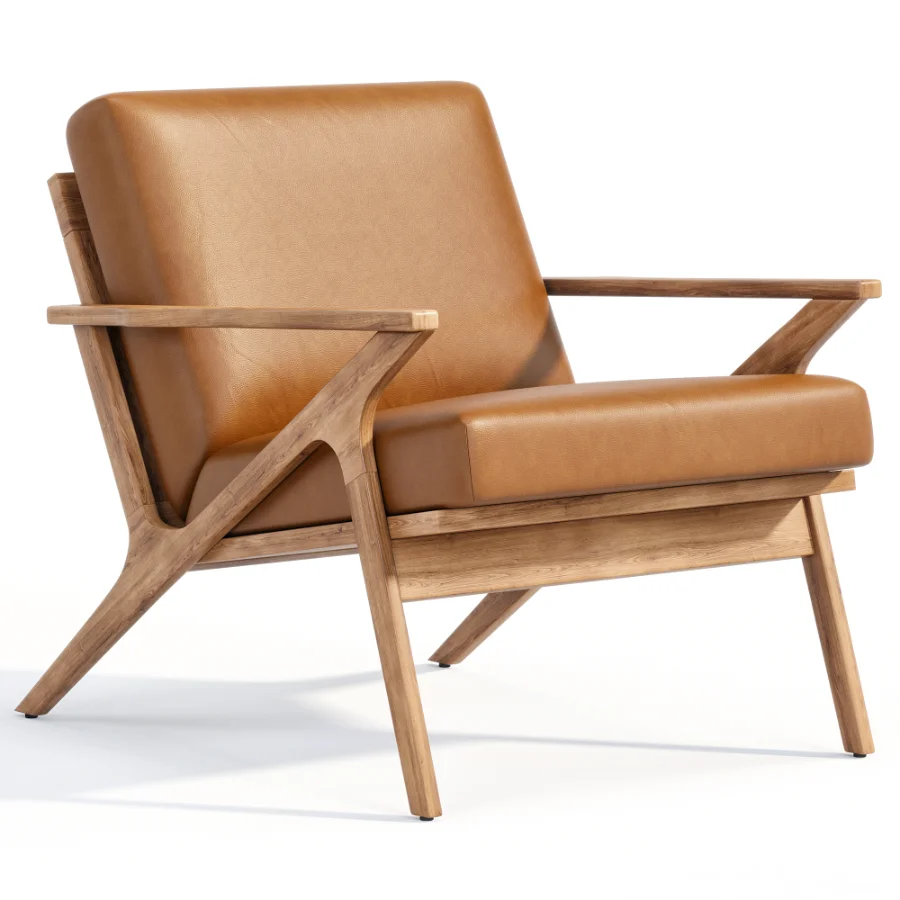 Cavett Wood Frame Chair By Crate & Barrel - Image 5