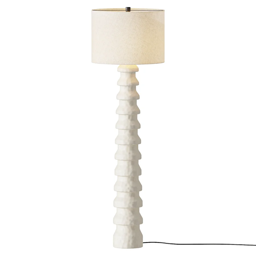 CB2 Sequence White Plaster Floor Lamp - Image 1