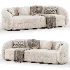 Verona Soffgrupp Beige Guld Sofa - Thumbnail 5