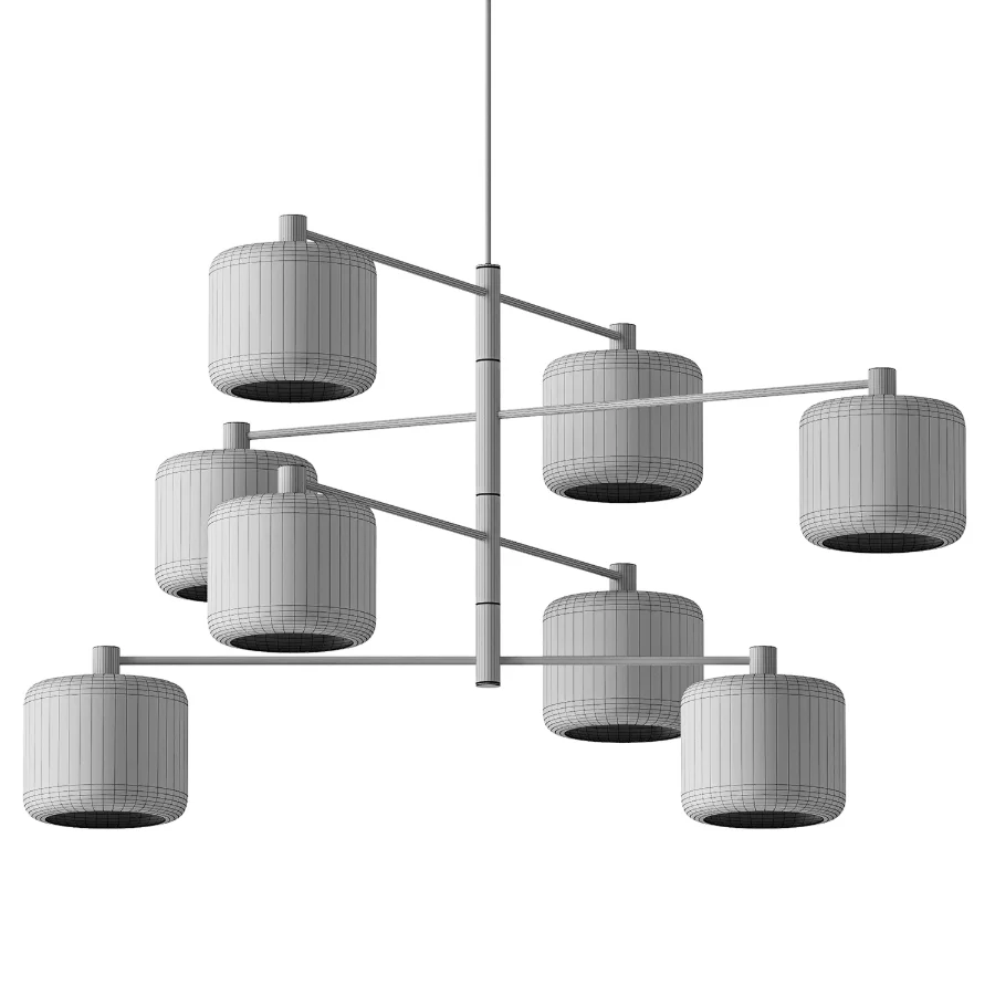 Crate & Barrel Colombe Burnished Brass and Glass Chandelier - Image 3