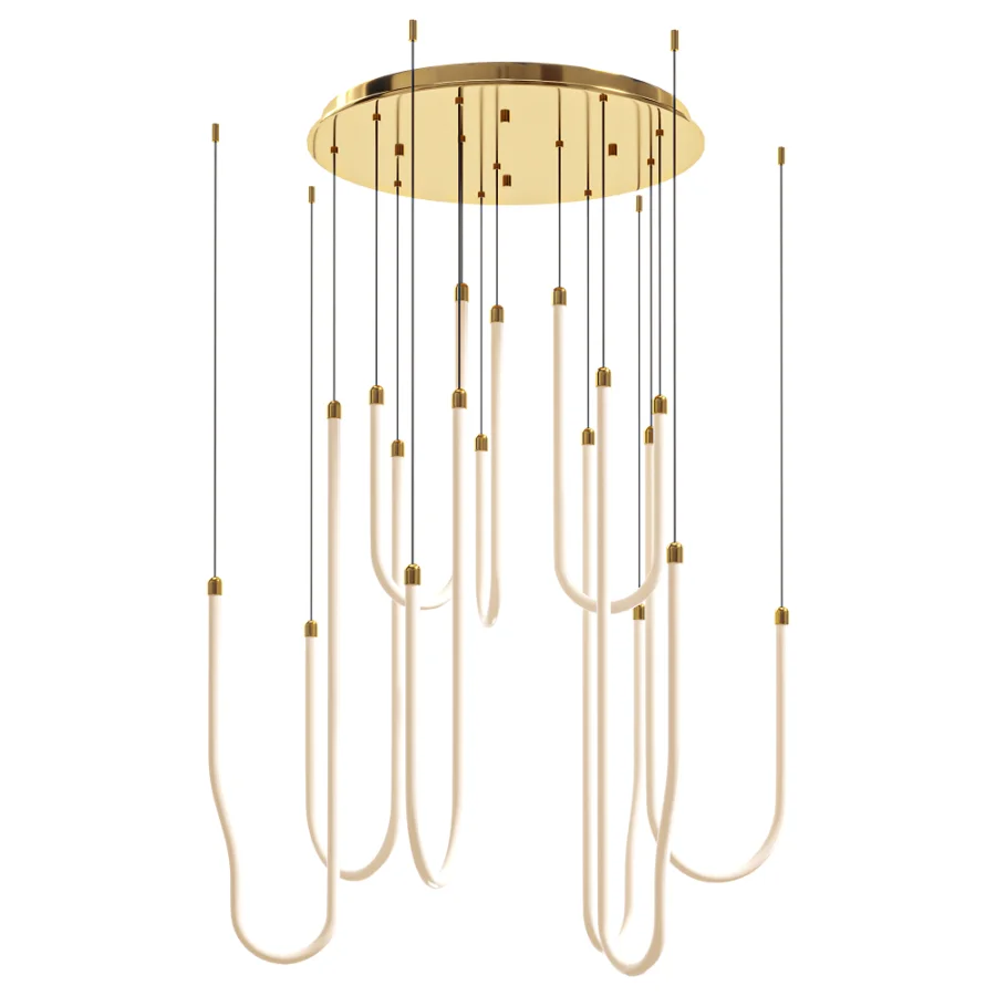 Brass 8 Light LED Pendant - Image 1