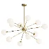 Brass Firework Opal Glass Globe Sputnik Chandelier - Thumbnail 1