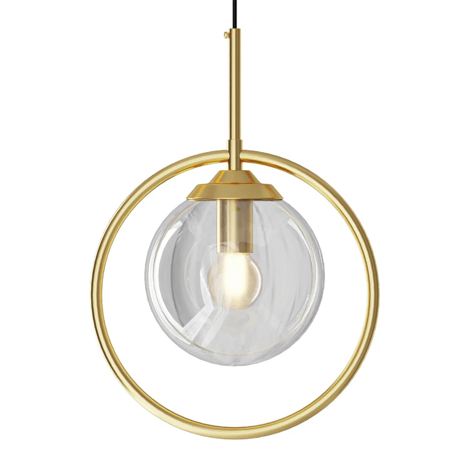 Gold Glass Hanging Lamp - Image 4