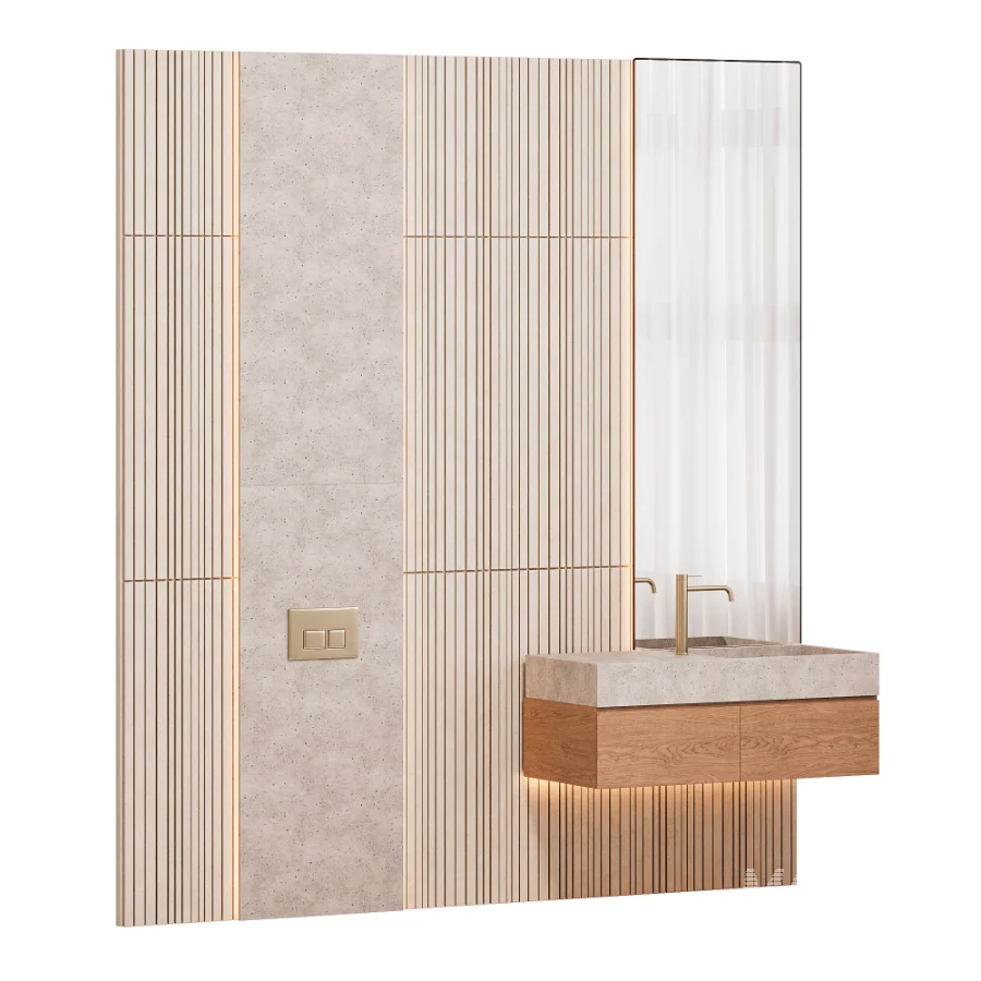 Concrete Bathroom Furniture Set 08 - Image 1