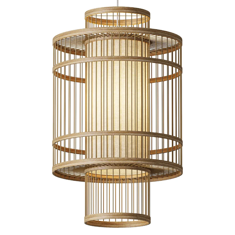 Ankur Slavic Bamboo Fabric Pendant Light - Image 1