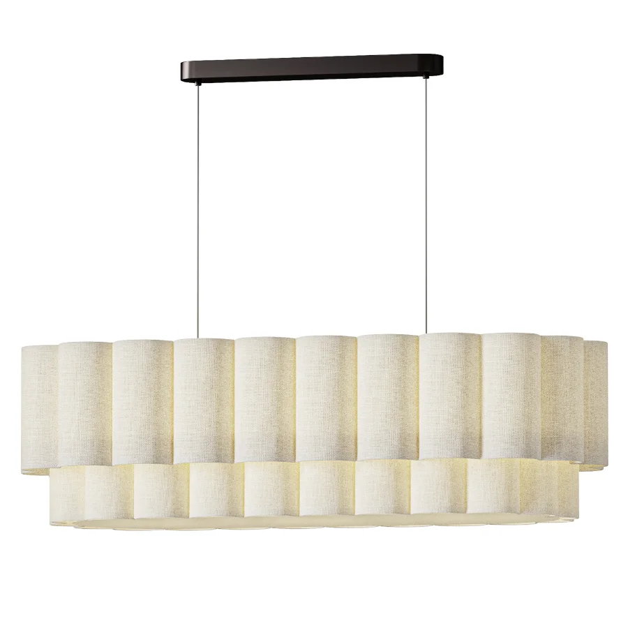 Lights & Lamps Folia Oval Linen Pendant - Image 2